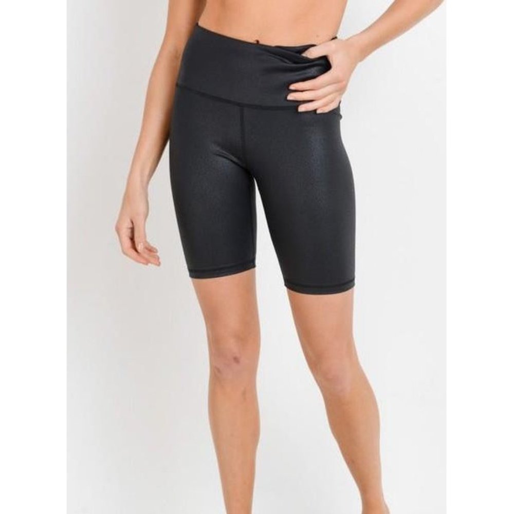 Faux Leather Biker Shorts